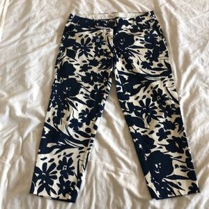 J Crew floral cropped pants